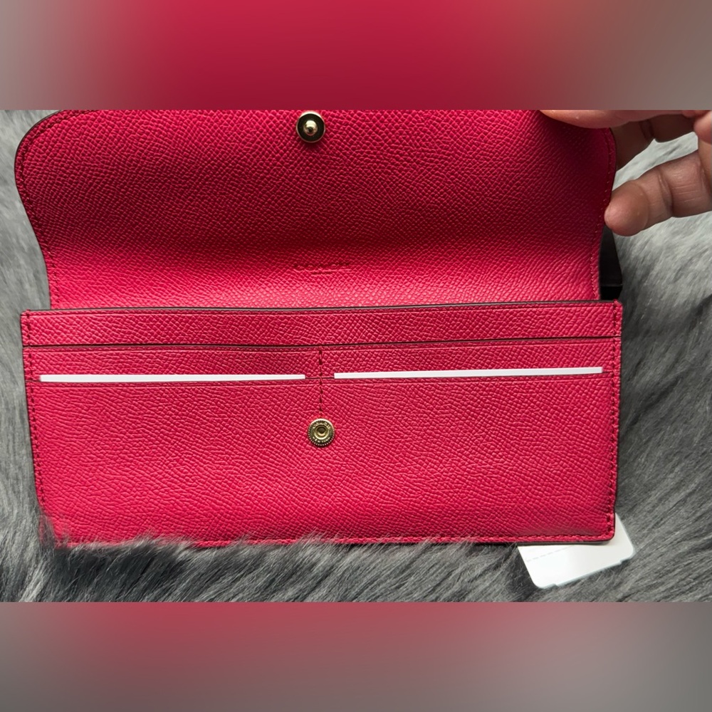 Coach Minetta Bright Pink Crossgrain Leather Shoulder Bag & Matching Wallet Set - Picture 11 of 13